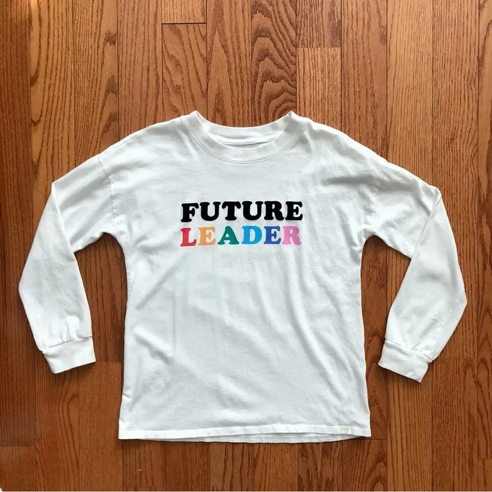 Treasure & Bond Kids' White Rainbow Future Leader Graphic Tee Size XL (14-16)